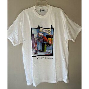 Lee Vintage Sz XL 90s Cotton Cartoon White Crew Neck Tee Shirt NEW Pullover